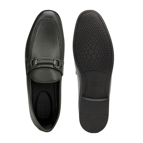 Green Loafers With Buckle