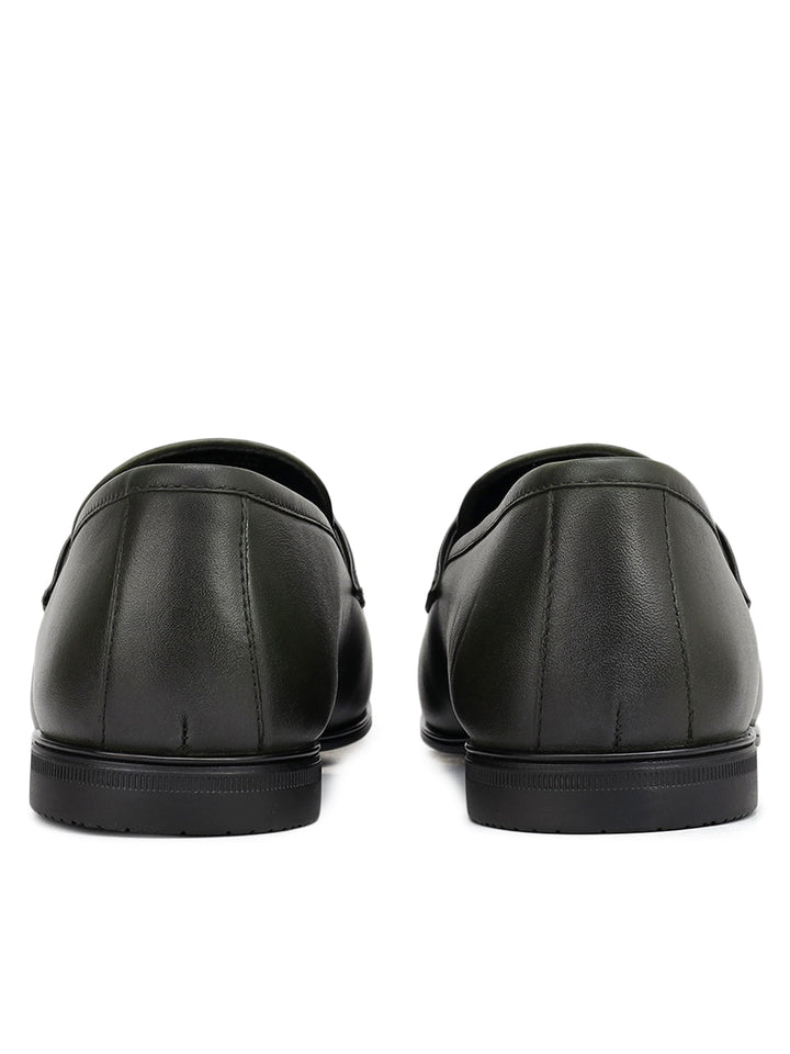 Green Loafers With Buckle