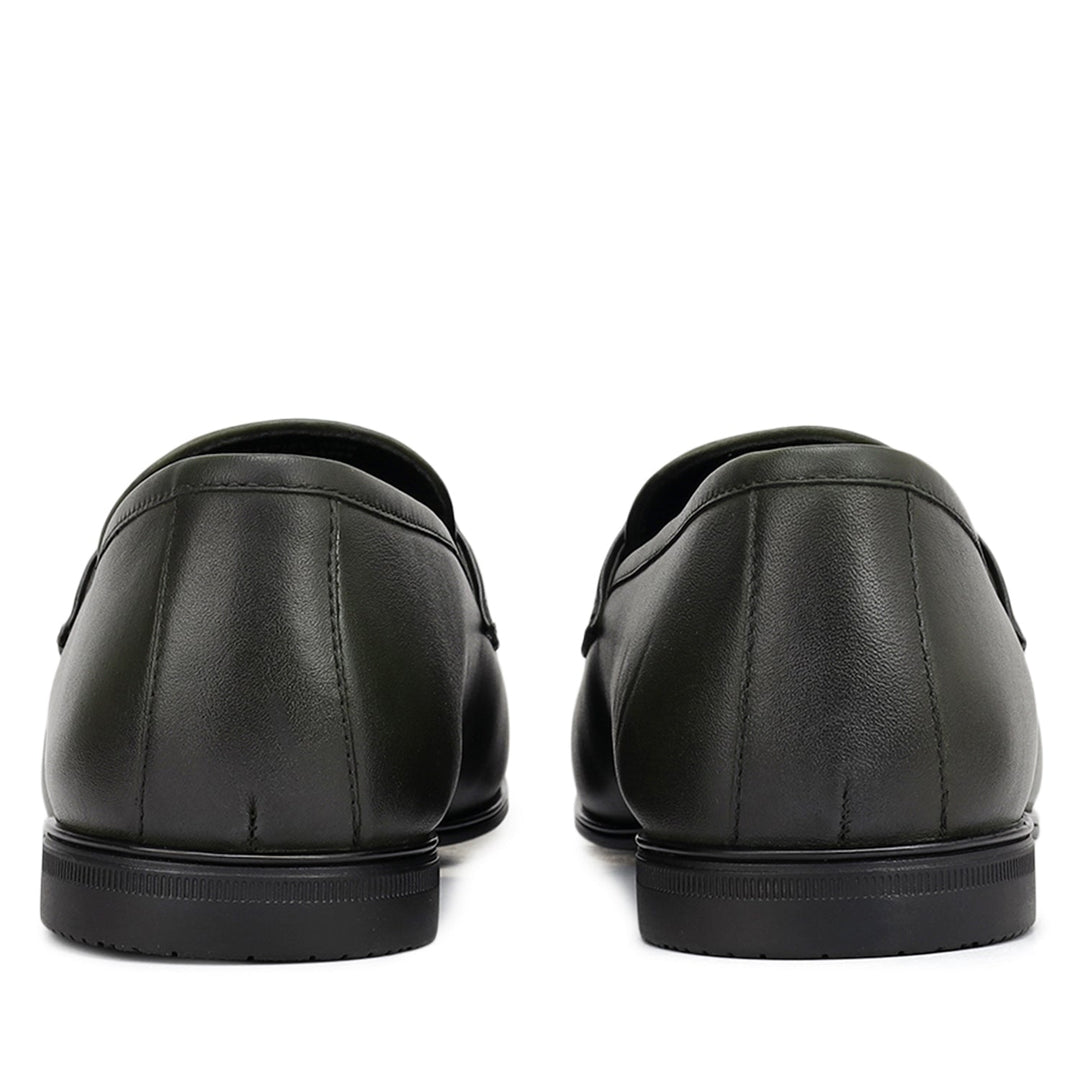 Green Loafers With Buckle