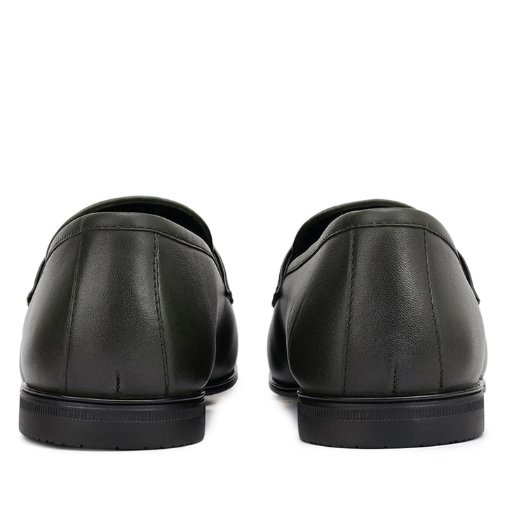 Green Loafers With Buckle