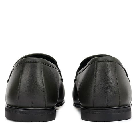 Green Loafers With Buckle