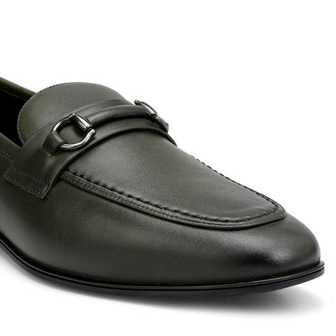 Green Loafers With Buckle