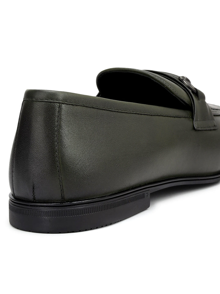 Green Loafers With Buckle