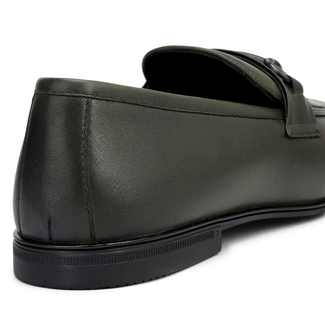 Green Loafers With Buckle