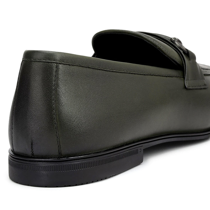 Green Loafers With Buckle