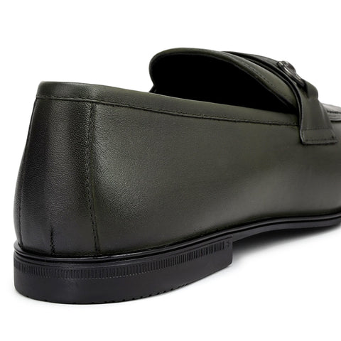 Green Loafers With Buckle