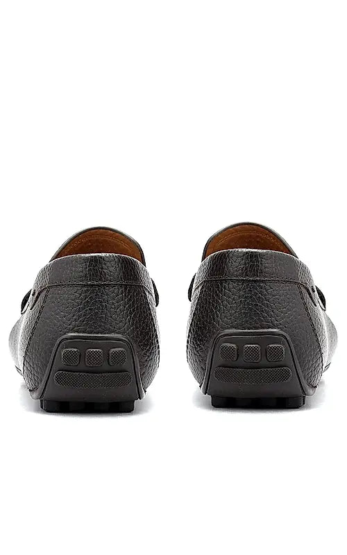 Brown Moccasins With Braided Panel On Top