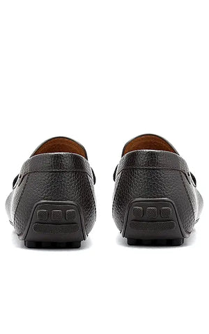 Brown Moccasins With Braided Panel On Top