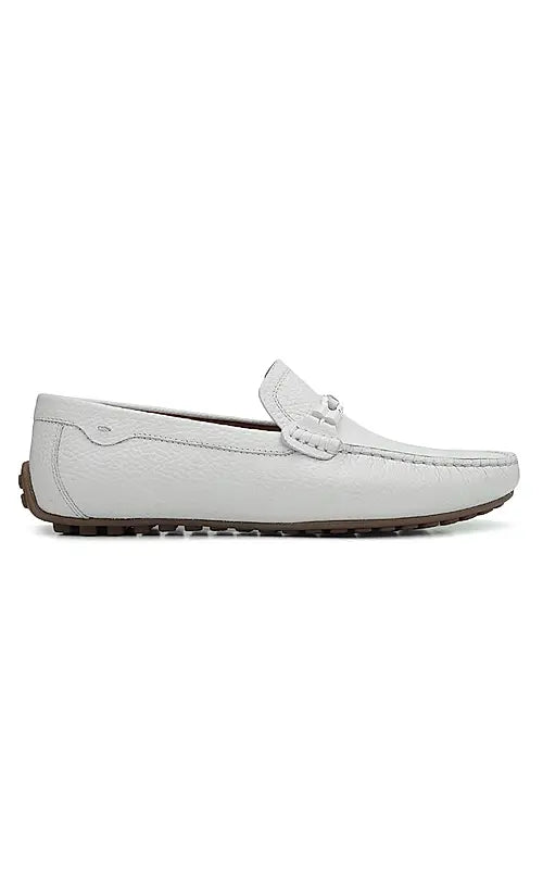 White Moccasins With Braided Panel