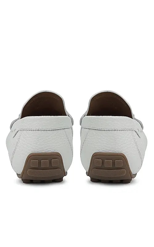 White Moccasins With Braided Panel