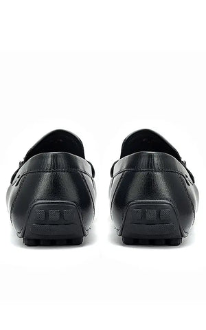 Black Braided Leather Moccasins