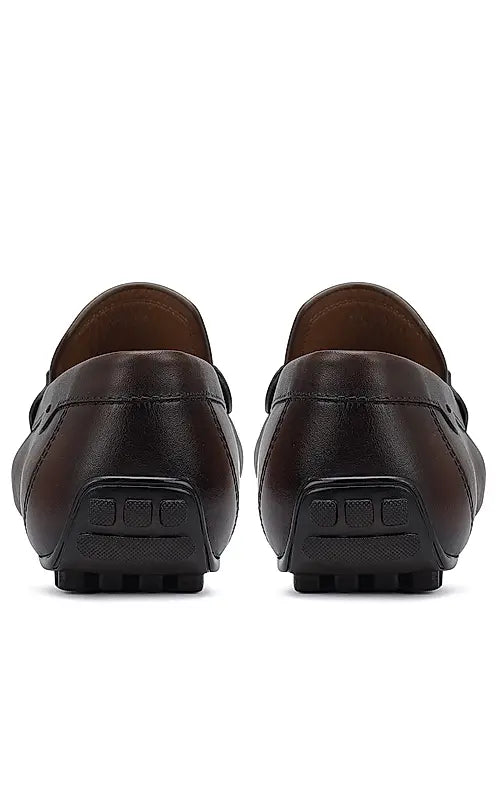 Brown Braided Leather Moccasins