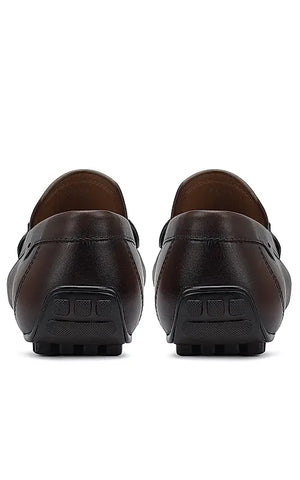 Brown Braided Leather Moccasins