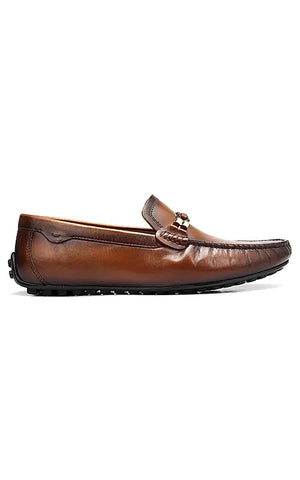 Tan Braided Leather Moccasins