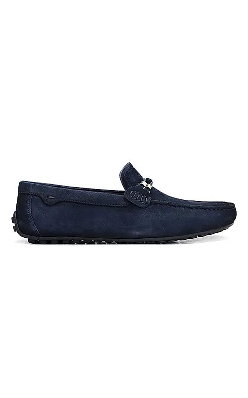 Blue Suede Leather Moccasins