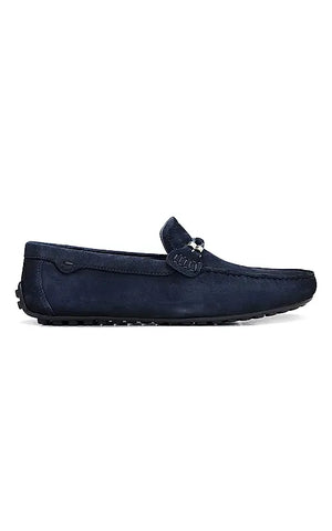 Blue Suede Leather Moccasins