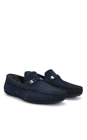 Blue Suede Leather Moccasins