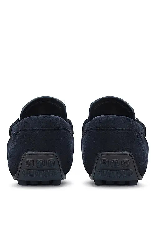 Blue Suede Leather Moccasins