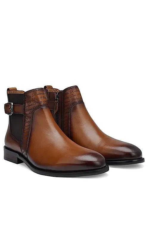 Tan Signato Leather Boots
