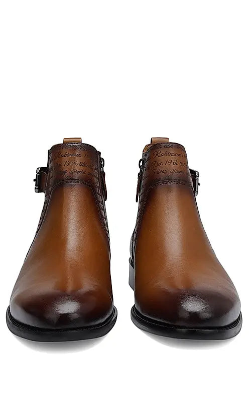 Tan Signato Leather Boots