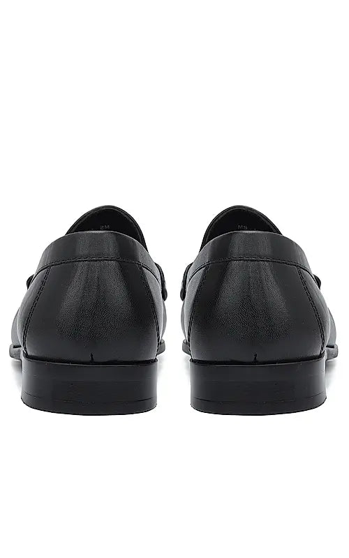 Black Loafers With Metal Buckle