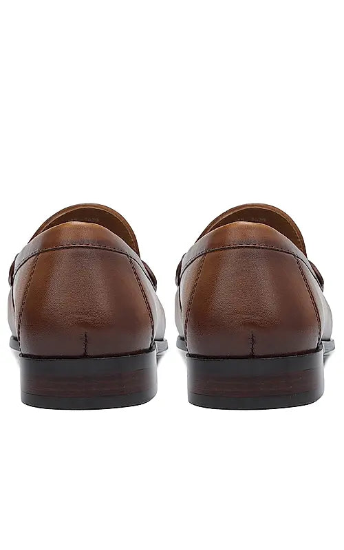 Tan Loafers With Metal Buckle