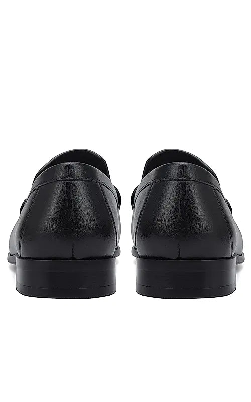 Black Heel Moccasins With Metal Buckle