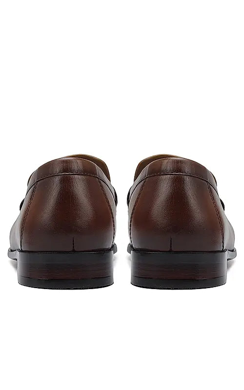 Tan Heel Moccasins With Metal Buckle