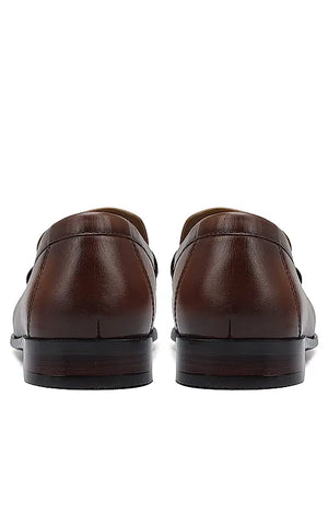 Tan Heel Moccasins With Metal Buckle