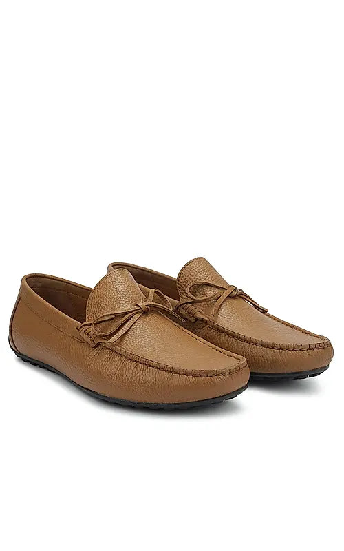 Tan Moccasins With Bow Detail