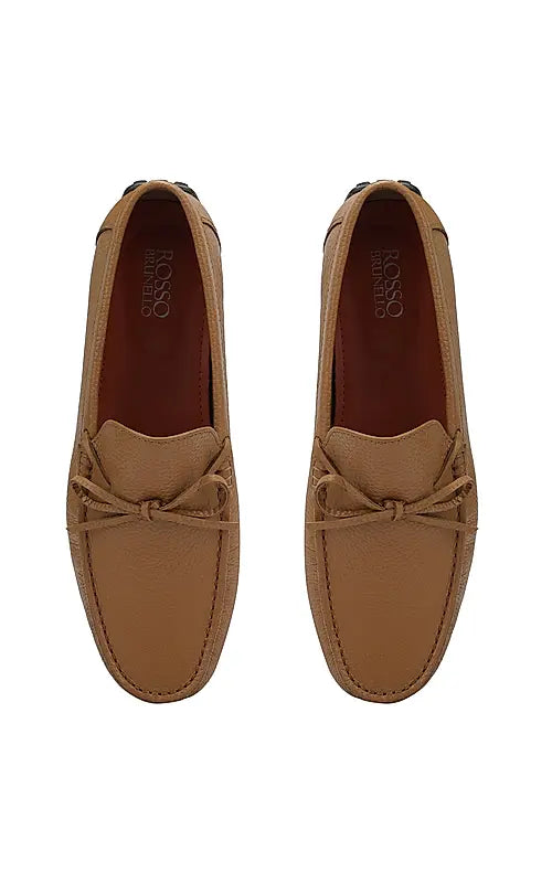 Tan Moccasins With Bow Detail