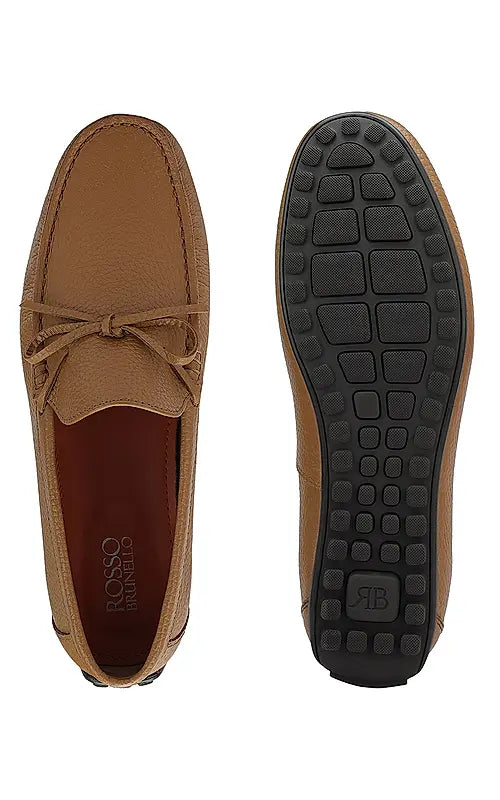 Tan Moccasins With Bow Detail