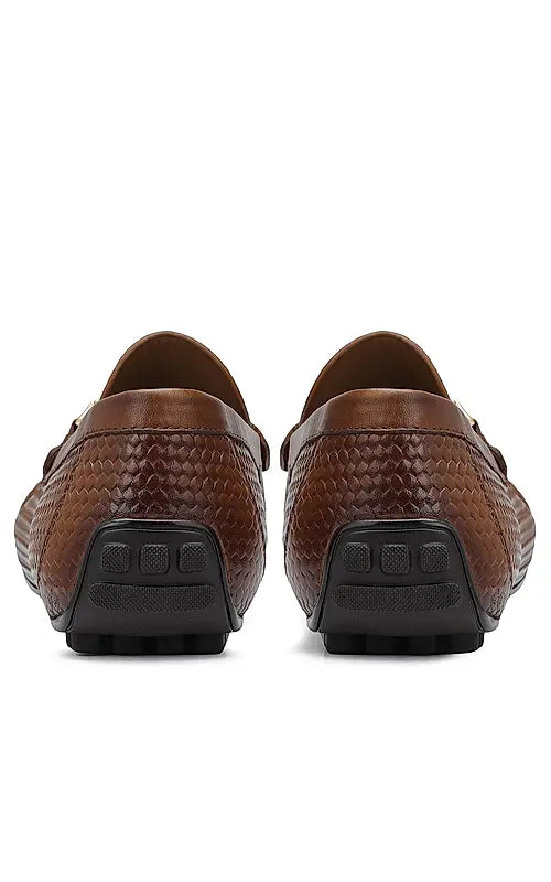 Tan Moccasins With Metal Buckle