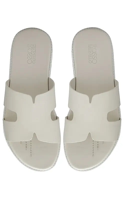 White Leather Slippers