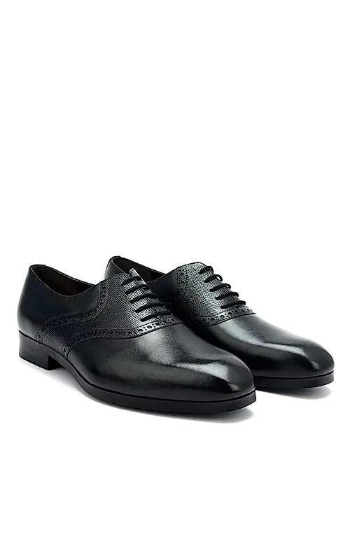 Black Leather Brogue Lace Ups