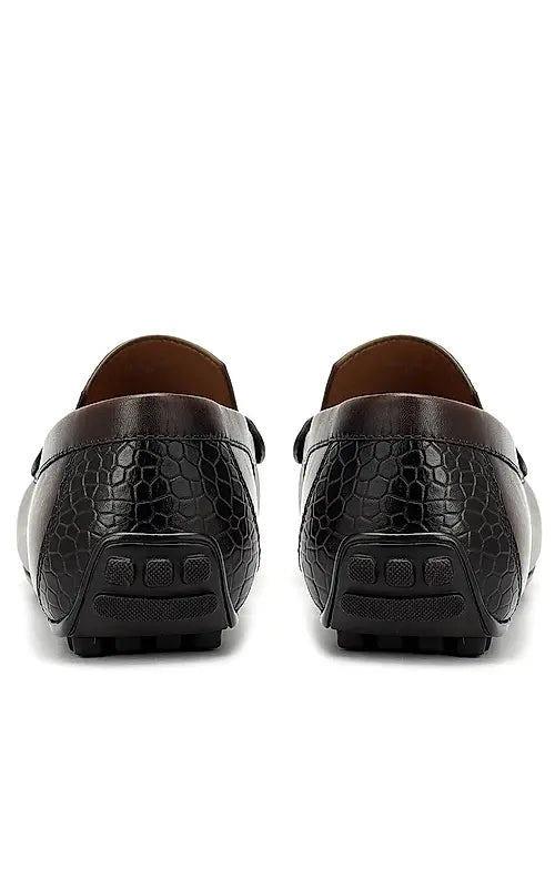 Brown Leather Moccasins With Buckle