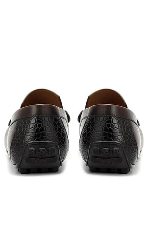 Brown Leather Moccasins With Buckle