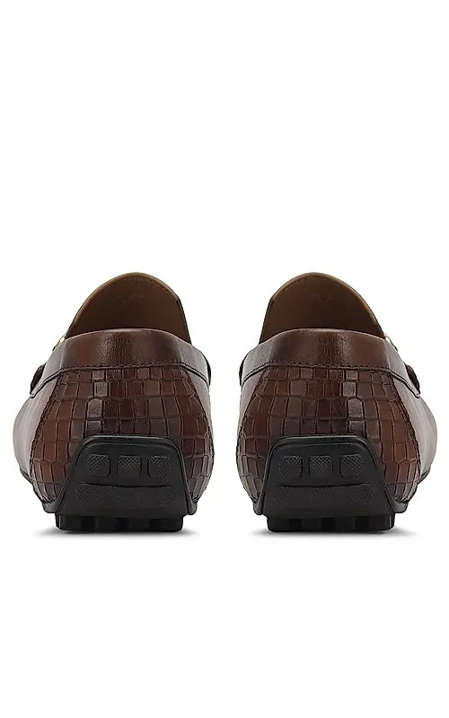 Tan Leather Moccasins With Buckle
