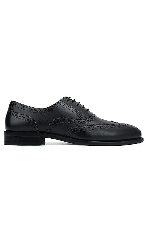 Black Leather Brogue Lace Ups