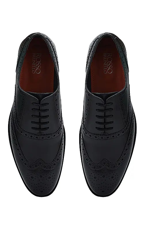 Black Leather Brogue Lace Ups