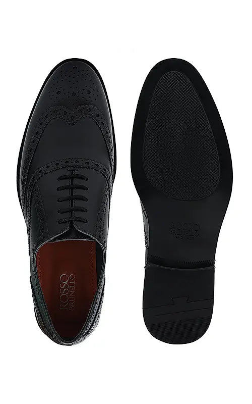 Black Leather Brogue Lace Ups