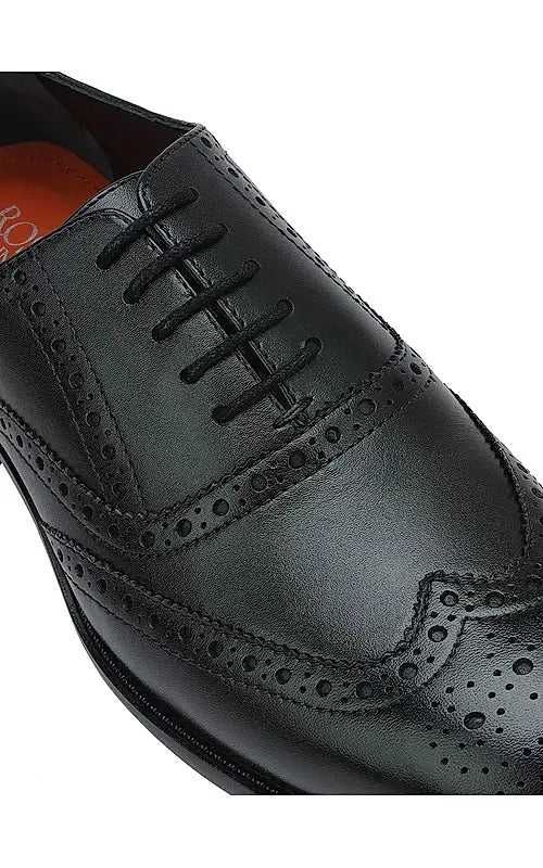 Black Leather Brogue Lace Ups