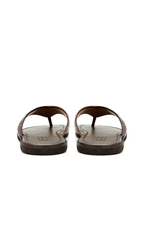 Brown Thong Leather Slippers