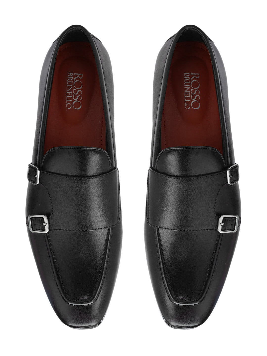 Black Double Monk Straps Shoes