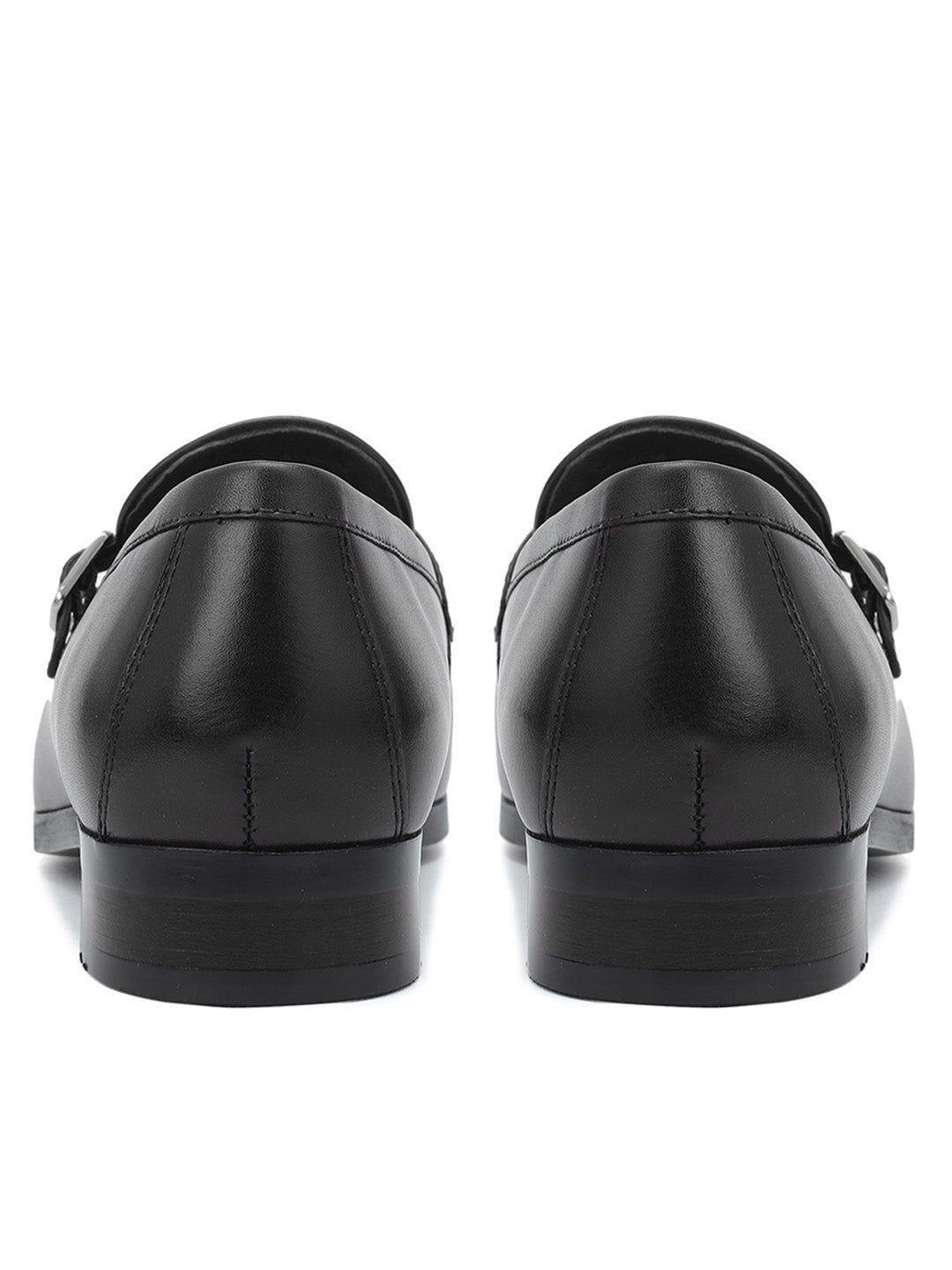 Black Double Monk Straps Shoes