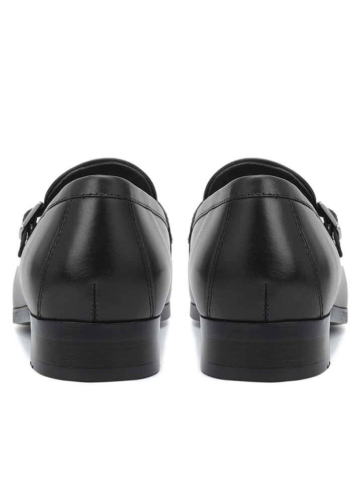 Black Double Monk Straps Shoes