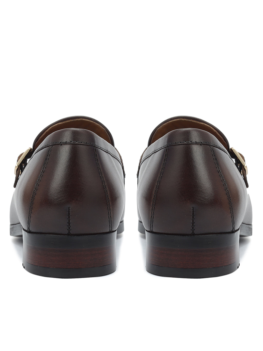 Brown Double Monk Straps Shoes