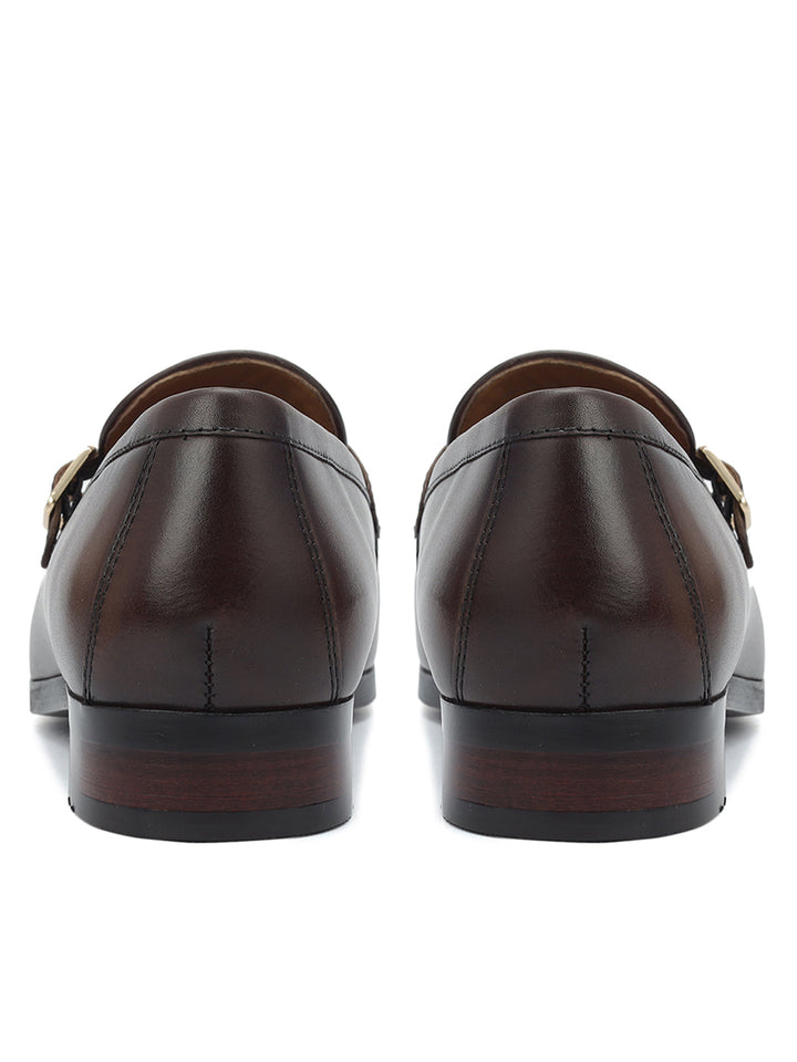 Brown Double Monk Straps Shoes