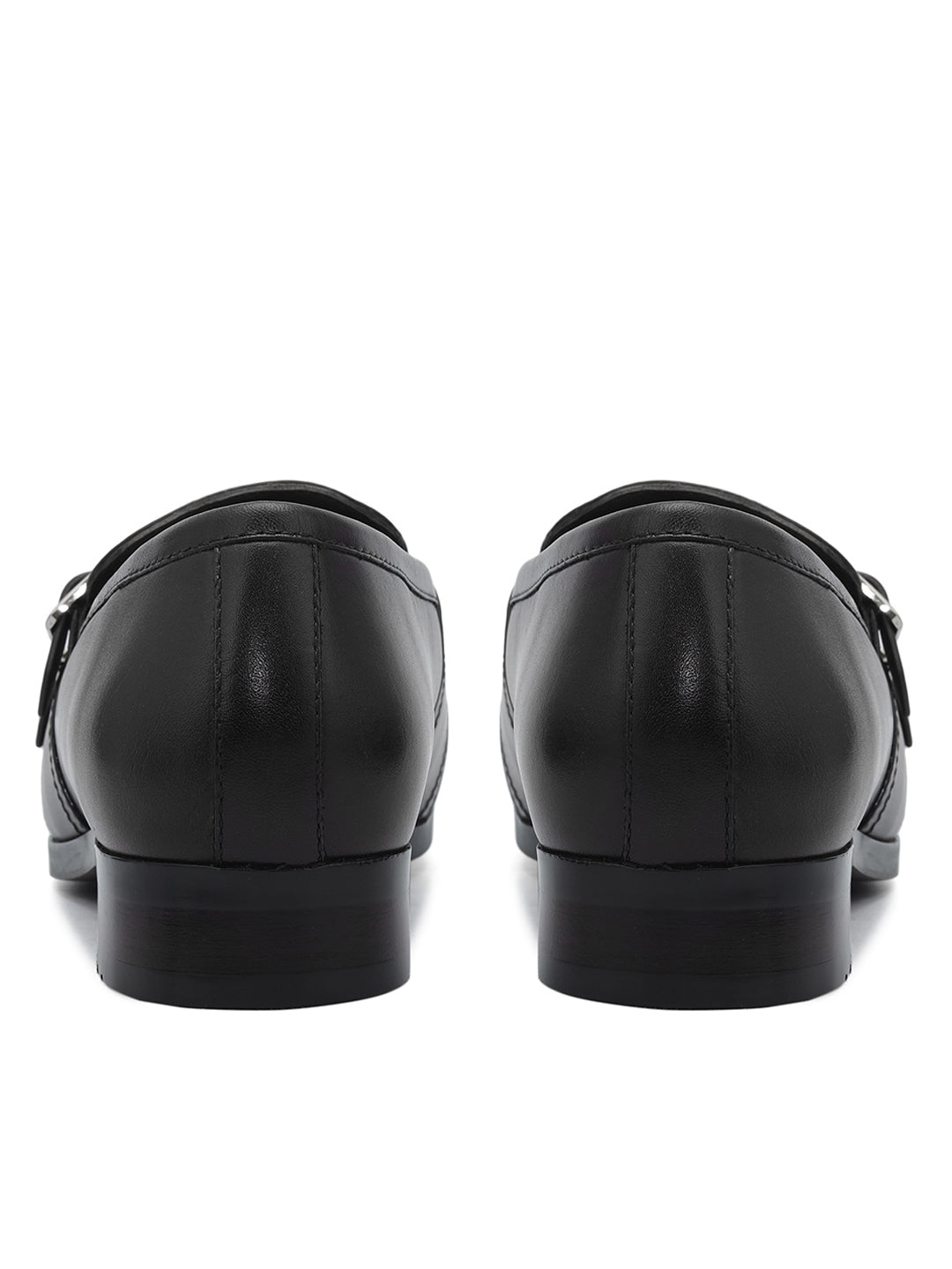 Black Brogue Monk Straps Shoes