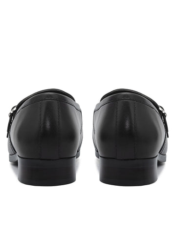 Black Brogue Monk Straps Shoes